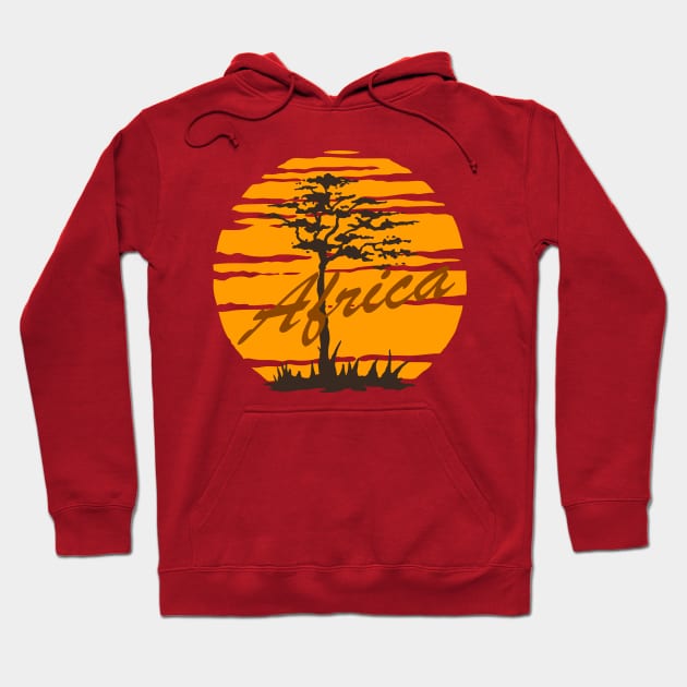 Africa Acacia Savanna Sunset Hoodie by Hariolf´s Mega Store